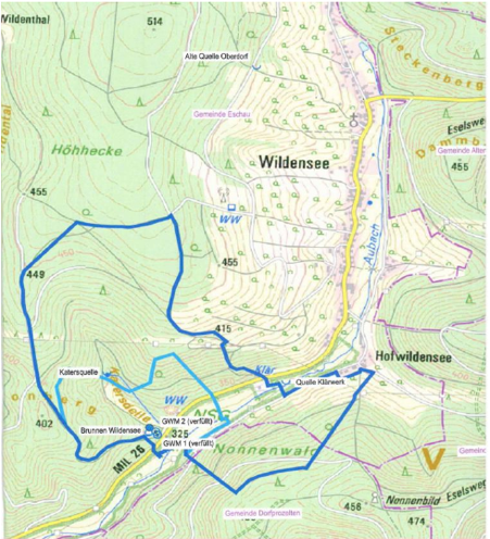 Lageplan Wasserschutzgebiet